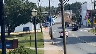 Train smashes into a truck stuck on railway