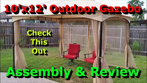 10 x 12 Outdoor Gazebo with Zip Up Curtains - Great Backyard Addition