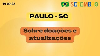 PAULO-SC Sobre doações e atualizações