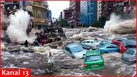 Breaking News; Dubai flood Has Destroyed Many Properties And Also Turned Into A Lake. Watch Out!!