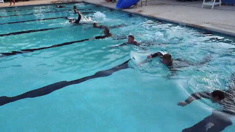 Marines at Marine Corps Logistics Base Albany conducted a water survival training