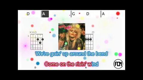 Hanoi Rocks - Up Around The Bend - (Chords & Lyrics like a Karaoke)