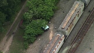 Web Extra: Aerials of train and truck collision in Pasco County