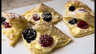 Pastry Triangles w/ Whipped Mascarpone Custard