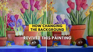 WHAT'S WRONG WITH IT? How changing the BACKGROUND of this painting completely changed the feel!