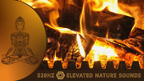 8 Hours Crackling Fireplace and Howling Wind Elevated 528Hz Pure Tone DNA Repair True Black Sleeping
