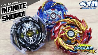 INFINITE ACHILLES .Dm' 1B (Sword) vs HELIOS VOLCANO e HYPERION BURN - Beyblade Burst ベイブレードバースト