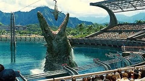 Mosasaurus Feeding Show Scene - Jurassic World (2015) Movie Clip HD