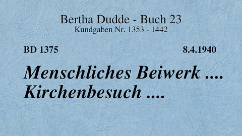 BD 1375 - MENSCHLICHES BEIWERK .... KIRCHENBESUCH ....