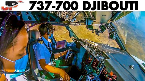 Women's Day Boeing 737-700 Cockpit Landing at Djibouti