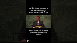 Bolsonaro relembra na ONU a roubalheira dos governos do PT e de Lula