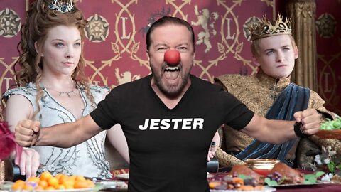 The Jester, Ricky Gervais, intentionally provokes the mob