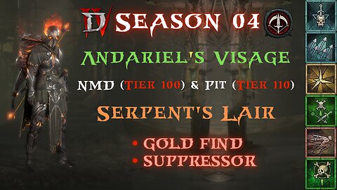 Diablo 4 - S04 - Rapid Fire x Andariel's Visage NMD 100 Serpent's Lair & Pit 110