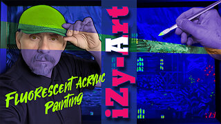 Izy-Art: The House in the Swamp Painting with Fluorescent Acrylic Paint