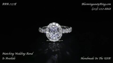 Oval Shape Diamond Halo Diamond Engagement Ring BBR 727E By BloomingBeautyRing.com