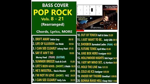Bass cover POP ROCK 8 + 21 (Rearranged) _ Chords, Lyrics, MORE