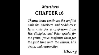 Matthew Chapter 16 (Bible Study)