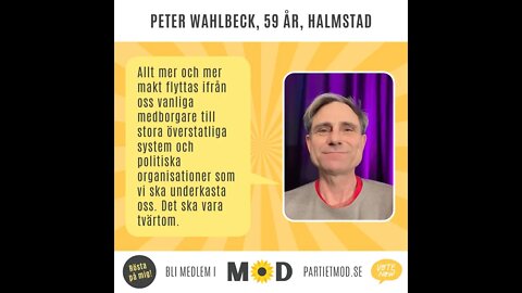 Peter Wahlbeck, 59 år, kulturarbetare, Halmstad