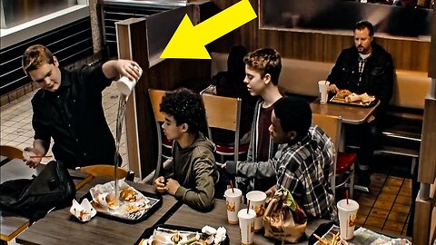 Teenagers Make Fun of Boy at Burger King, But Miss the Bench-Sitting Guy
