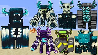 MONSTER WARDEN Vs NEW Wardens PLUS+ Mobs Minecraft Mob Battle