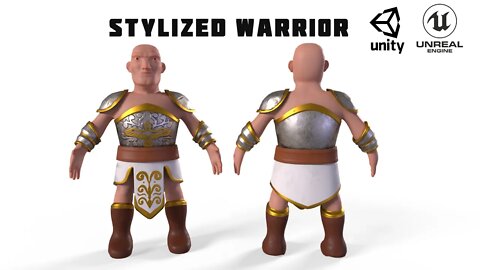 Stylized Warrior I PBR material I Low poly