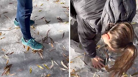 Woman Breaks Through Ice, Falls Into Frozen Water