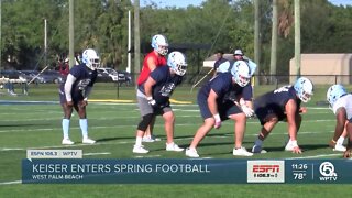 Keiser football opens up spring practice