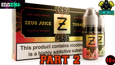 ZEUS JUICE TOBACCO RANGE PART 2 #zeusjuicetobacco#eliquid#vape 🔞