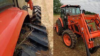 Kioti tractor tilling time lapse, tilling field, planting corn and soybean food plots DAY 1 of 2