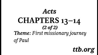 Acts Chapter 13-14 (Bible Study) (2 of 2)