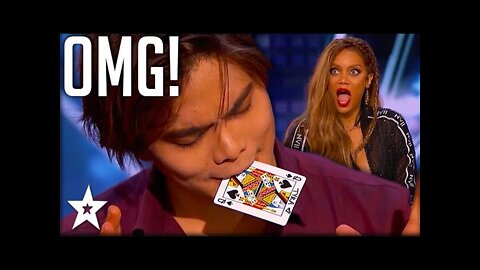 Unbelievable 😲 Card Magic 🔥 on America Got Talent 🌟 The World's Best Magic #shorts