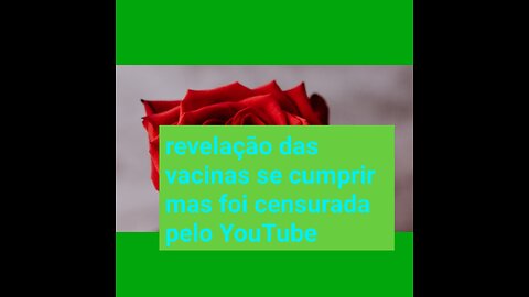 Censurada pelo YouTube mas se cumpriu a revelação sobre as vacinas