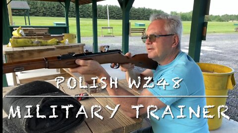 Polish WZ48 22lr military trainer single shot bolt action rifle at the range