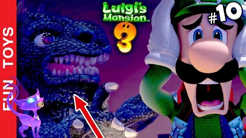 Luigi's Mansion 3 #10 - GODZILLA atacando uma cidade e um GATO MUITO CHATO atrapalhando o Gameplay!