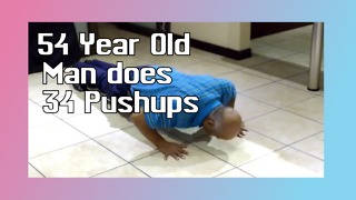 54 Year Old Man Does 34 Pushups