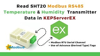 Read SHT20 Modbus RS485 Temperature & Humidity Transmitter Data in KEPServerEX | With Advance Tags |