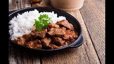 how to made boiled rice with beef gravy