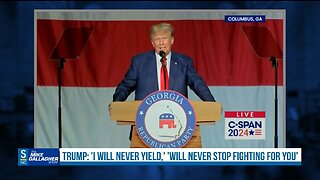 Trump states that he will never yield or be deterred from fighting for America during his weekend rally