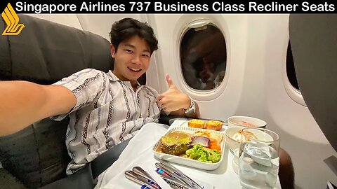 DELICIOUS DINNER on SINGAPORE AIRLINES B737 BUSINESS CLASS 🍷
