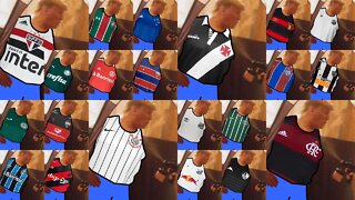 Trump com as camisas de todos os times da Serie A e Cruzeiro