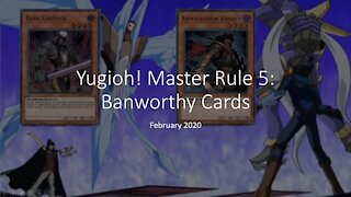 Yugioh! February 2020 Master Rule 5 Ban-worthy cards