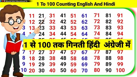 1 se 100 tak counting Hindi And English