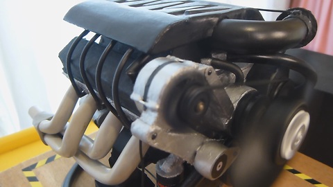 Homemade electric V8 engine working model