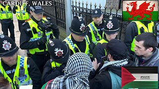 Pro-PS Protesters at Hays Street blocked by the Police, Cardiff☮️