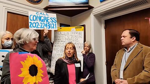 2.21.2023 Washington D.C. LIVE Congress Activists stand to STOP Funding Ukraine War McCarthy Office