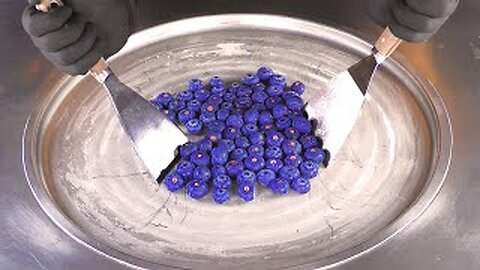 SATISFYING I ASMR Blueberry Ice Cream Rolls