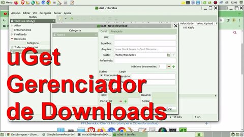 uGet gerenciador de downloads. Muito prático e muito bom. Para Linux, Windows, BSD e Android.