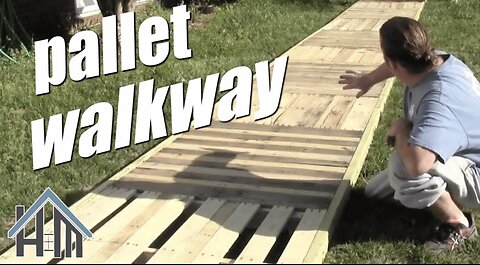 How to build pallet walkway, deck, sidewalk. Easy! Home Mender.