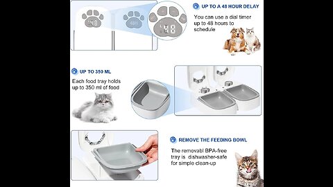 Madatop Automatic Wet Food Cat Feeders,2 Meals Digital Microchip Cat Feeder for Dog & Cat,Dry o...