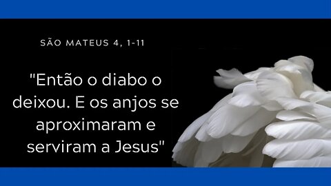 Mt 4, 1-11| "Então o diabo o deixou. E os anjos se aproximaram e serviram a Jesus"